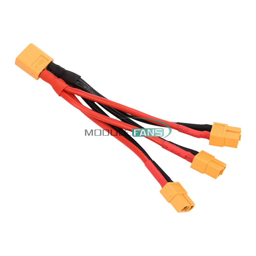 XT60 Male/Female Cable Parallel Battery Connector 4AWG Silicone Wire Y Splitter-