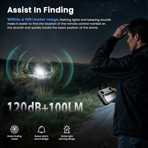 Drone Strobe Light & Alarm Buzzer – Rechargeable LED 120dB for Night Flying, Fit