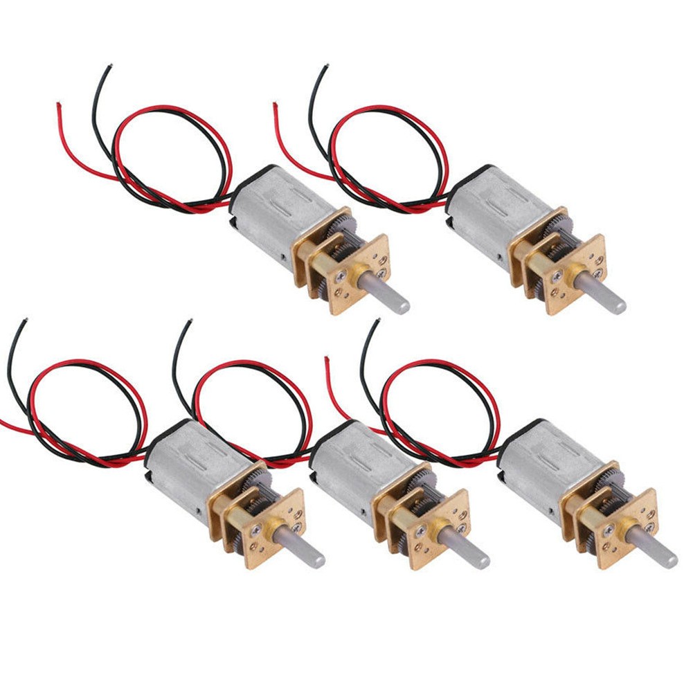 5Pcs N20 Gear Motor Slow Speed Full Metal Mini Gearbox Reducer Toy