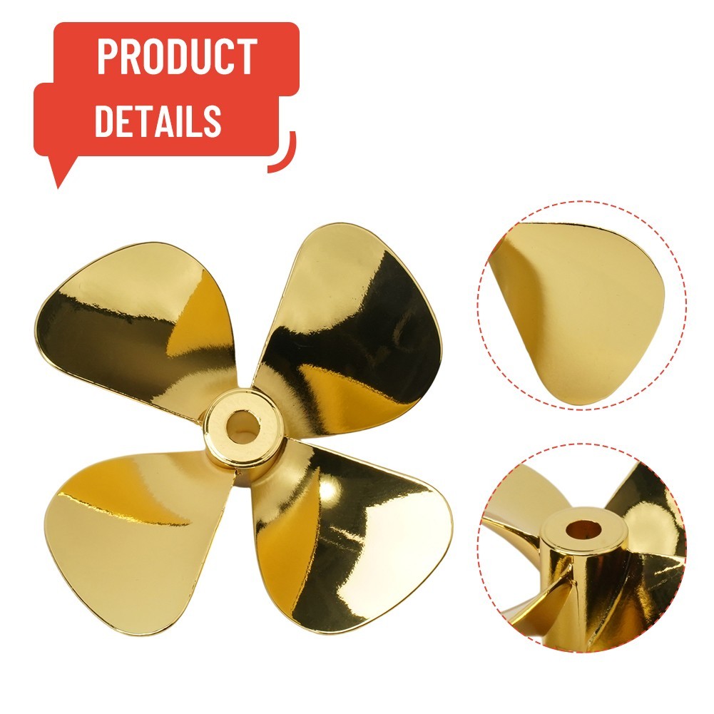 RC Boat Model55/60mm Metal Propeller 4-Blades4mm Shaft Prop For Marine ROV Alloy