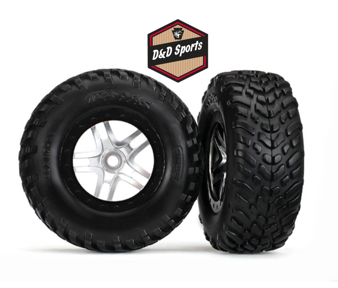 Traxxas 5975X -S1 Compound Off Road Tires (2), Chrome Wheels (Slayer Pro)