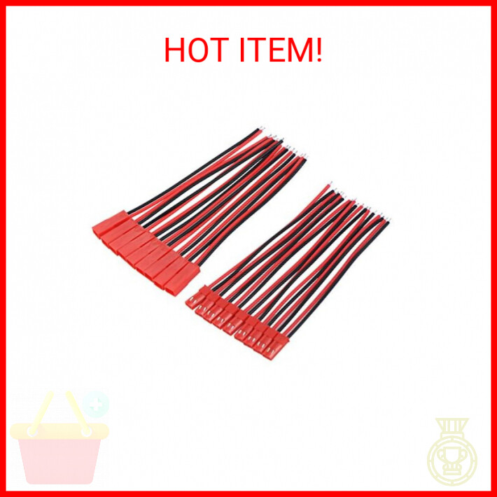 eBoot 20 Pairs 22 AWG JST Plug Connector 2 Pin Male Female Plug Connector Cable