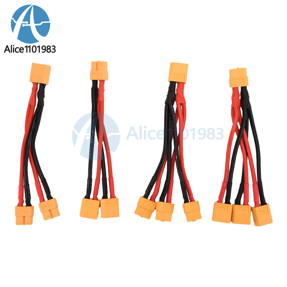 XT60 Male/Female Cable Parallel Battery Connector 4AWG Silicone Wire Y Splitter