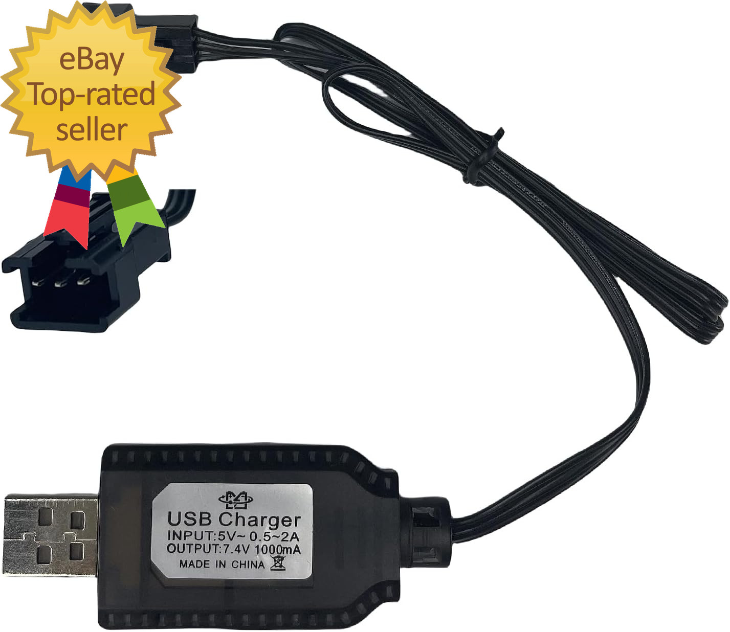 7.4V USB Charger Cable with SM-3PIN Plug Compatible RC Car RC Plane RC Tank RC
