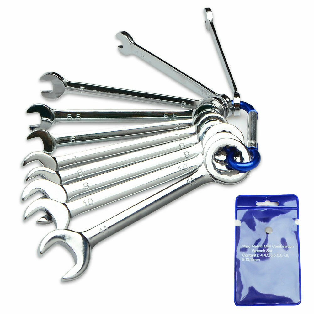 10-Piece High Quality Metal Miniature Metric Combination Wrench Set 4mm-11mm US