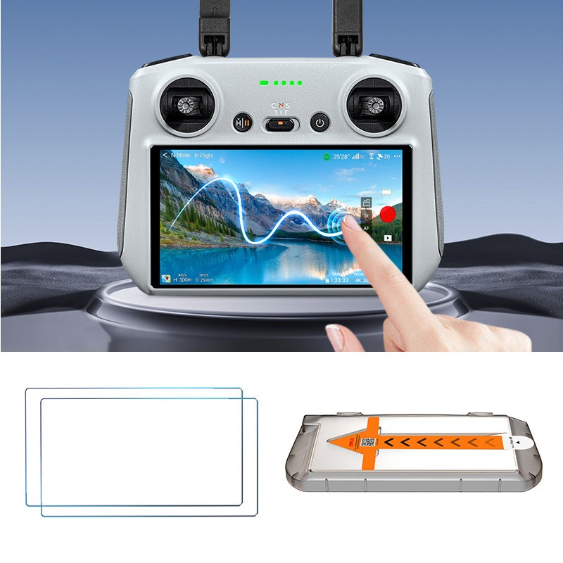 2pcs Screen Tempered Film Protector Cover + Tool Set for DJI RC 2 /RC Controller