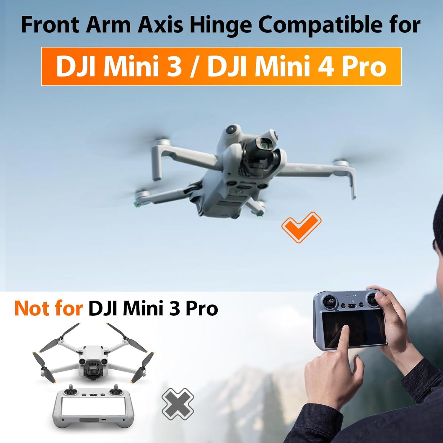 Front Arm Axis Replacement for DJI Mini 4 Pro/Mini 3 Front Arm Shaft Screws Arm