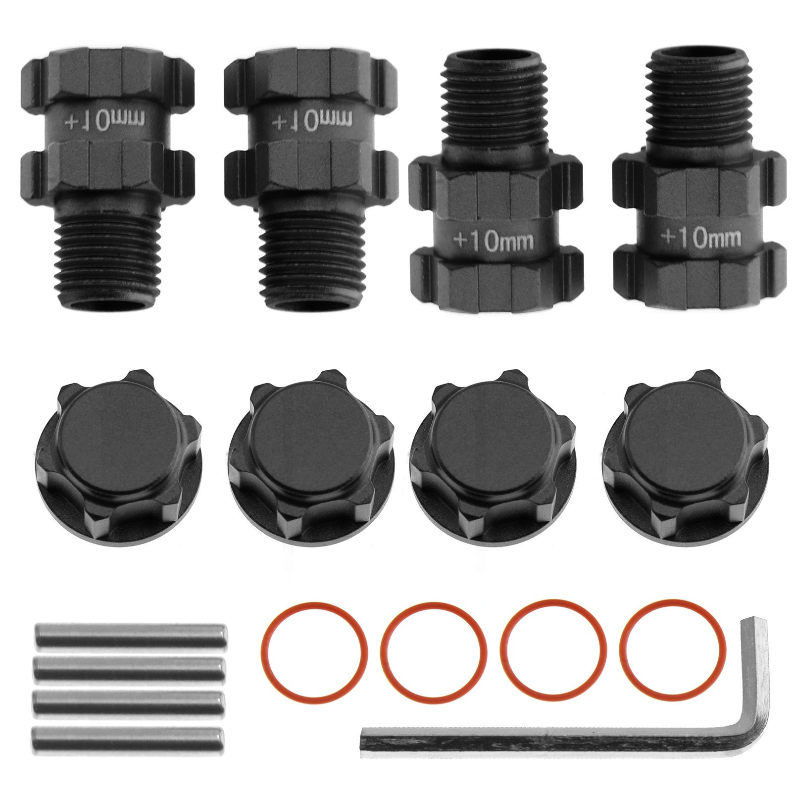 Black 14mm to 17mm Wheel Hex Hub Adapter For Senton 4X4 AR102667 (red) Rc Car