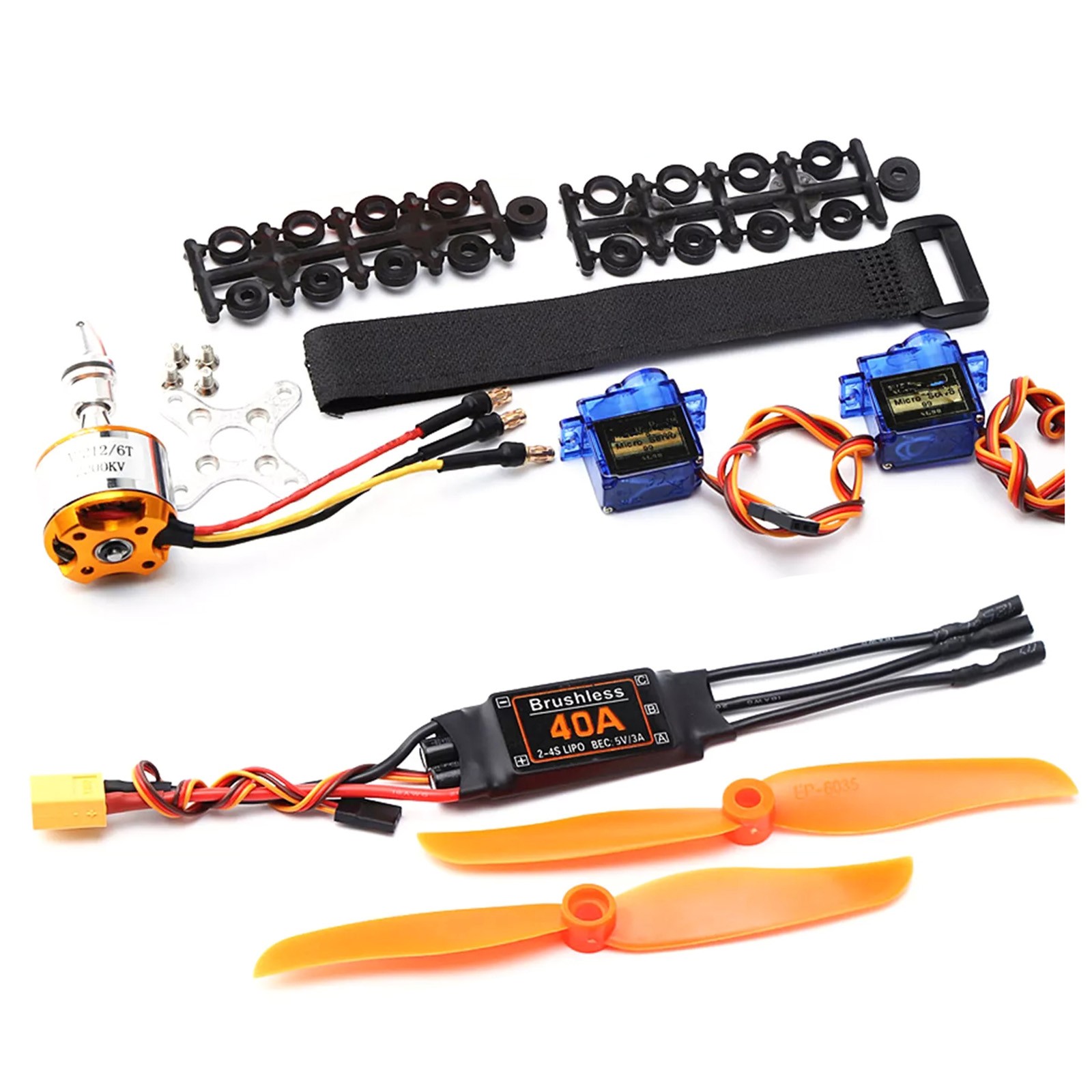 For RC Fixed Wing Plane Brushless Motor Kit 2200KV 40A ESC 8060 Propeller Servo