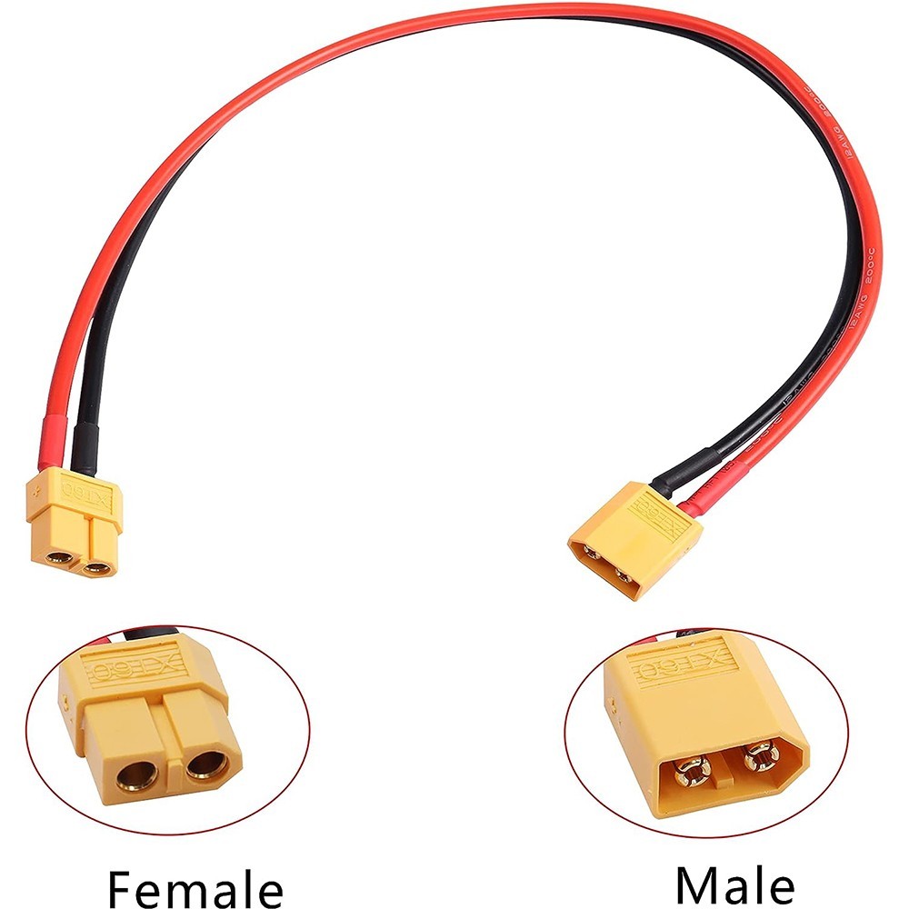 10CM-50CM XT60 Cable Connector Male Female XT60H Plug 14AWG 12AWG Silicone Wire/