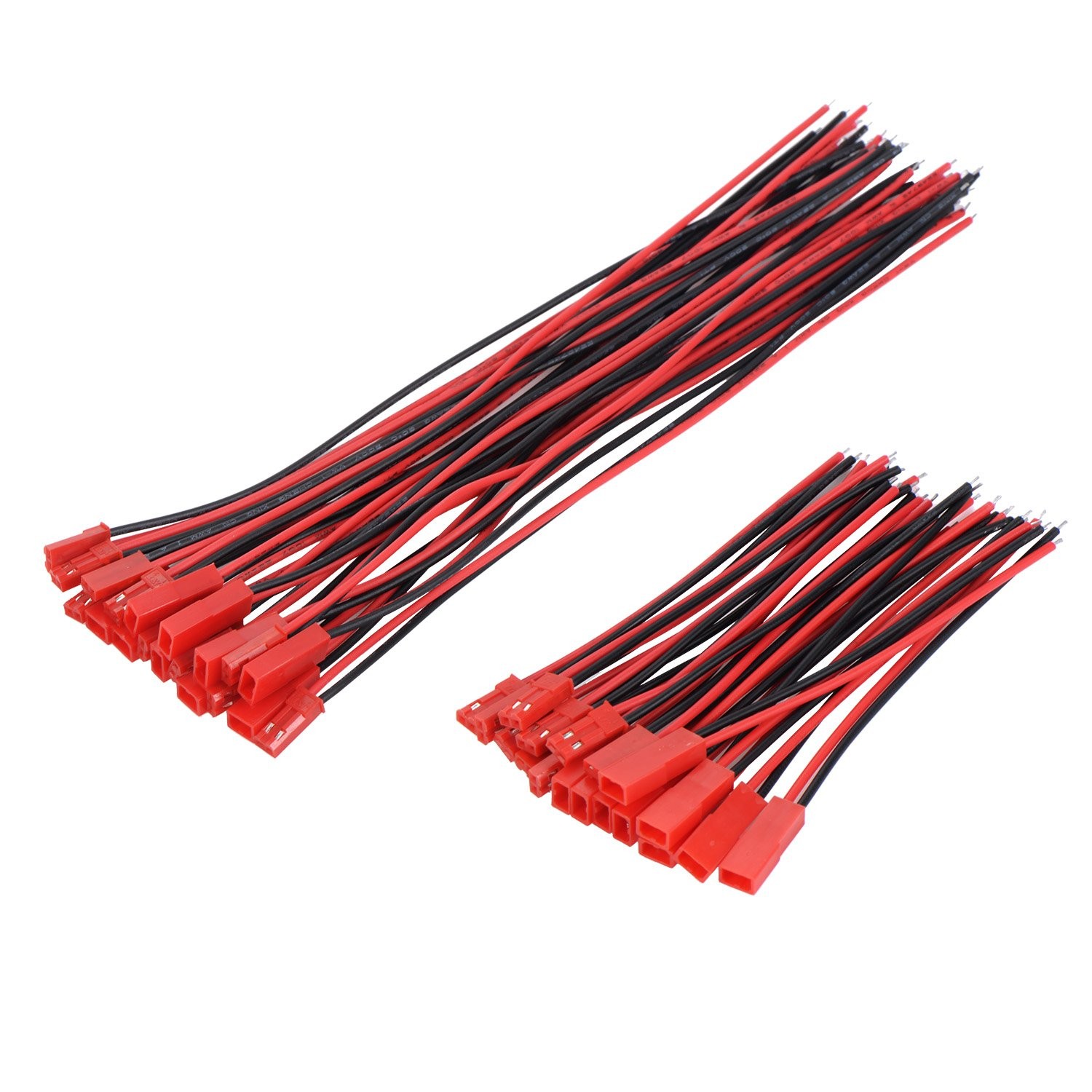 eBoot 20 Pairs 22 AWG JST Plug Connector 2 Pin Male Female Plug Connector Cable