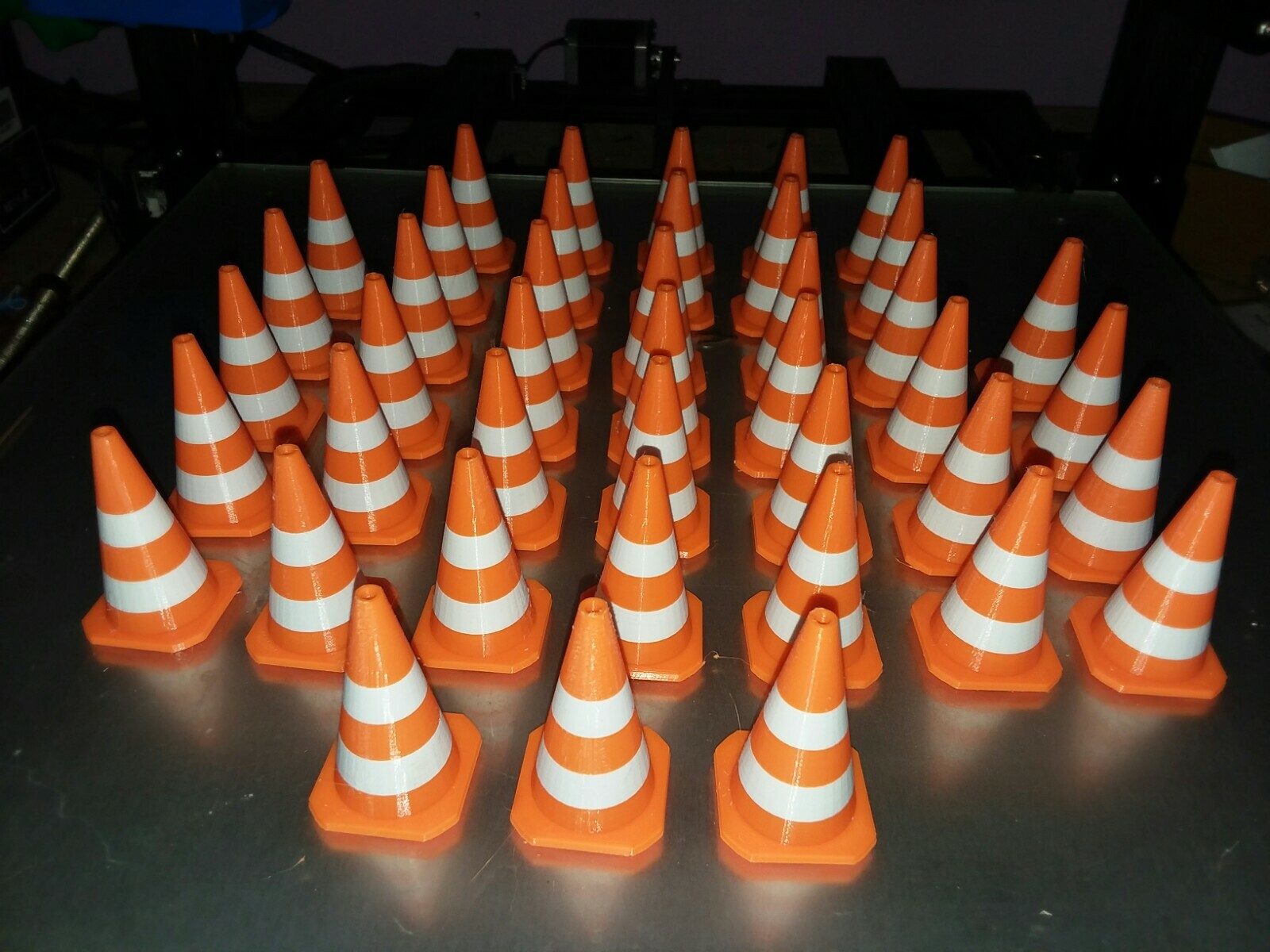 Set of 42 RC 1:10 Scale Orange & White RC Traffic Cones Set Crawler, Course.