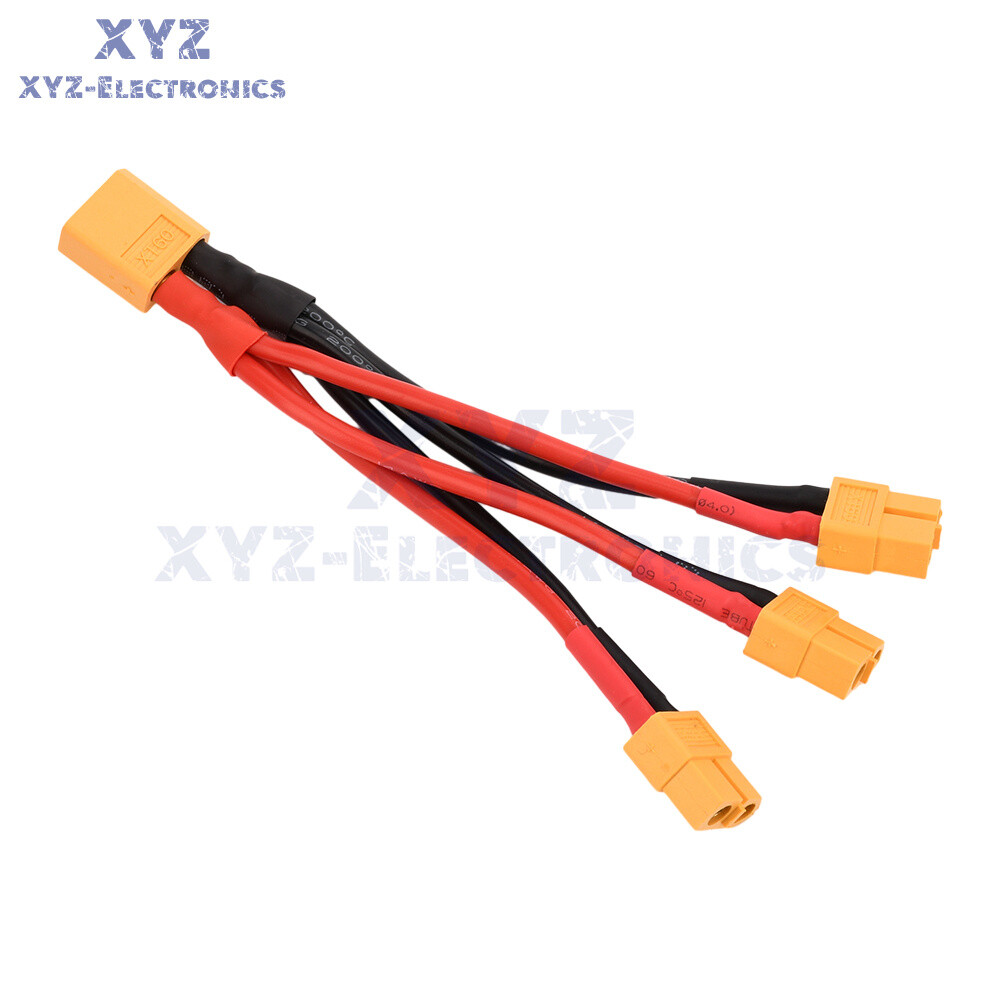 1pc XT60 Male/Female Cable Parallel Battery Connector 14AWG Silicone Wire for RC