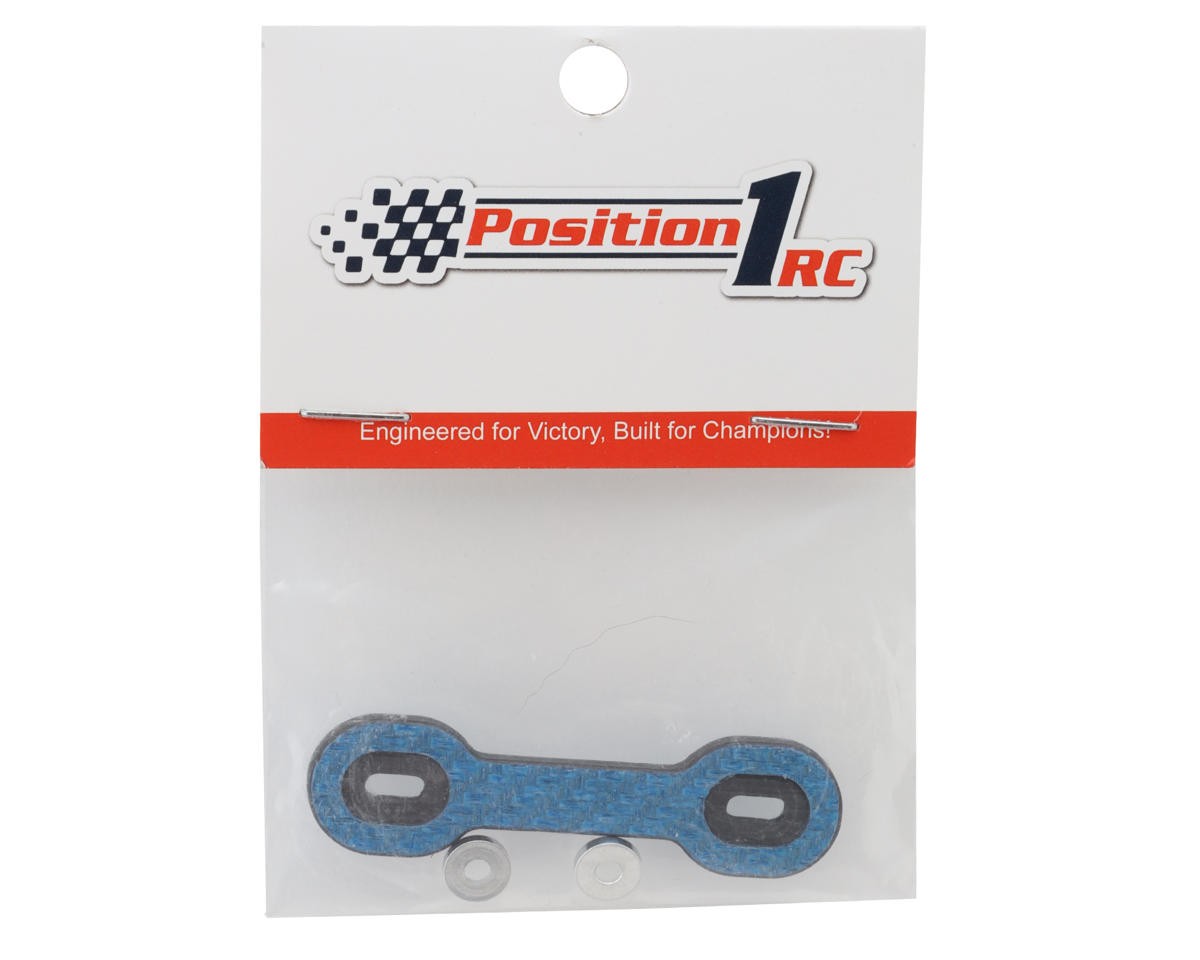 Position 1 RC Universal Carbon Fiber One Piece Wing Button Plate (Blue)