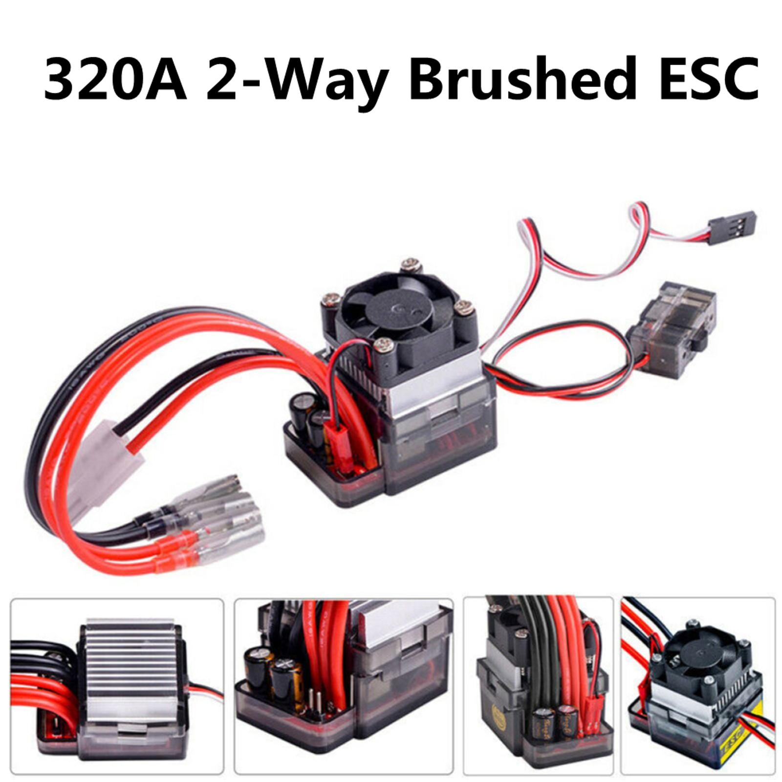 Black & Red ESC Brushed Speed Controller With Cooling Fan For RC Car Truck Boat