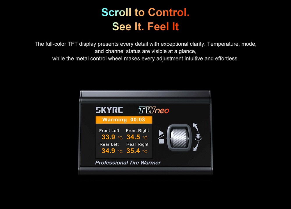 SkyRC TWneo RC Tire Warmer Heater 20–80℃ Temperature Control for 1/8 1/10 RC Car