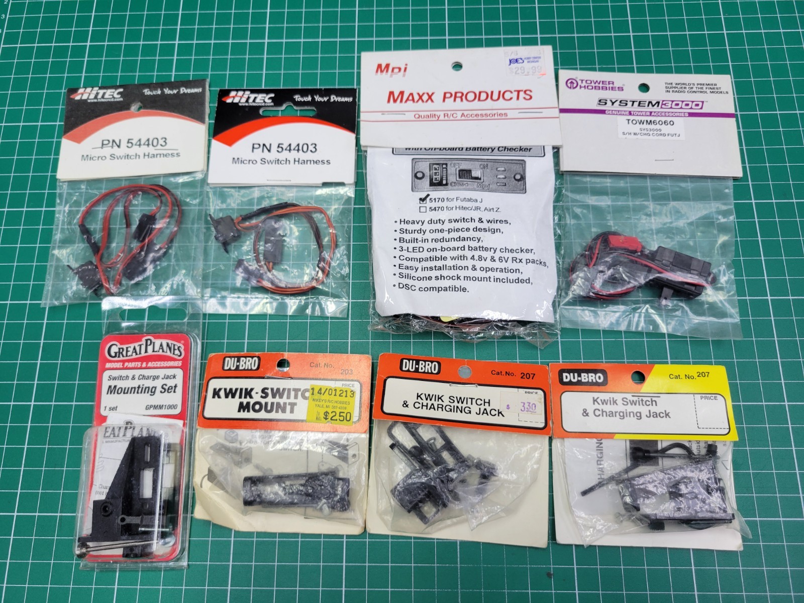 Dubro Great Planes HiTec Maxx Products Switches Mounts Spektrum Futaba Parts Lot