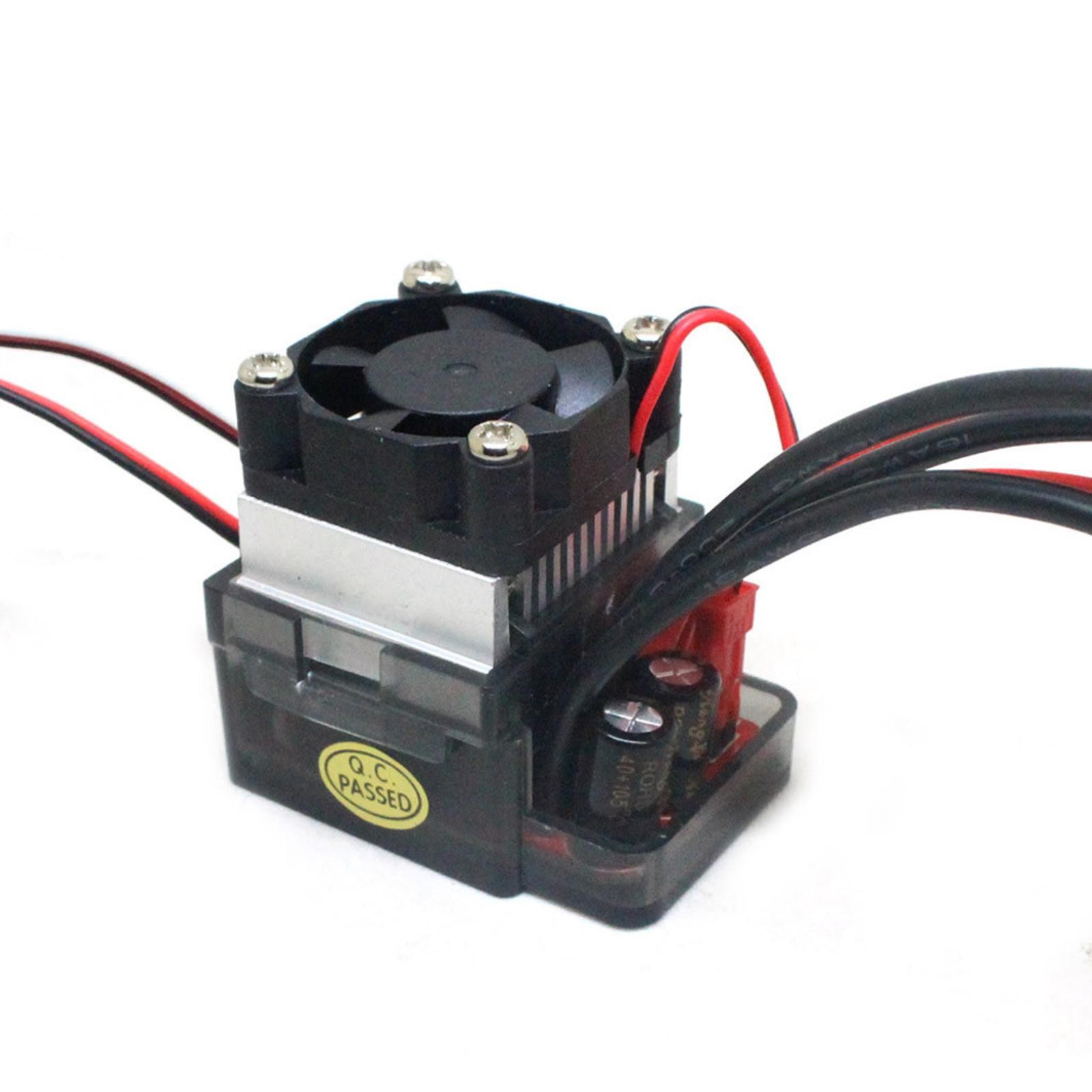 Black & Red ESC Brushed Speed Controller With Cooling Fan For RC Car Truck Boat