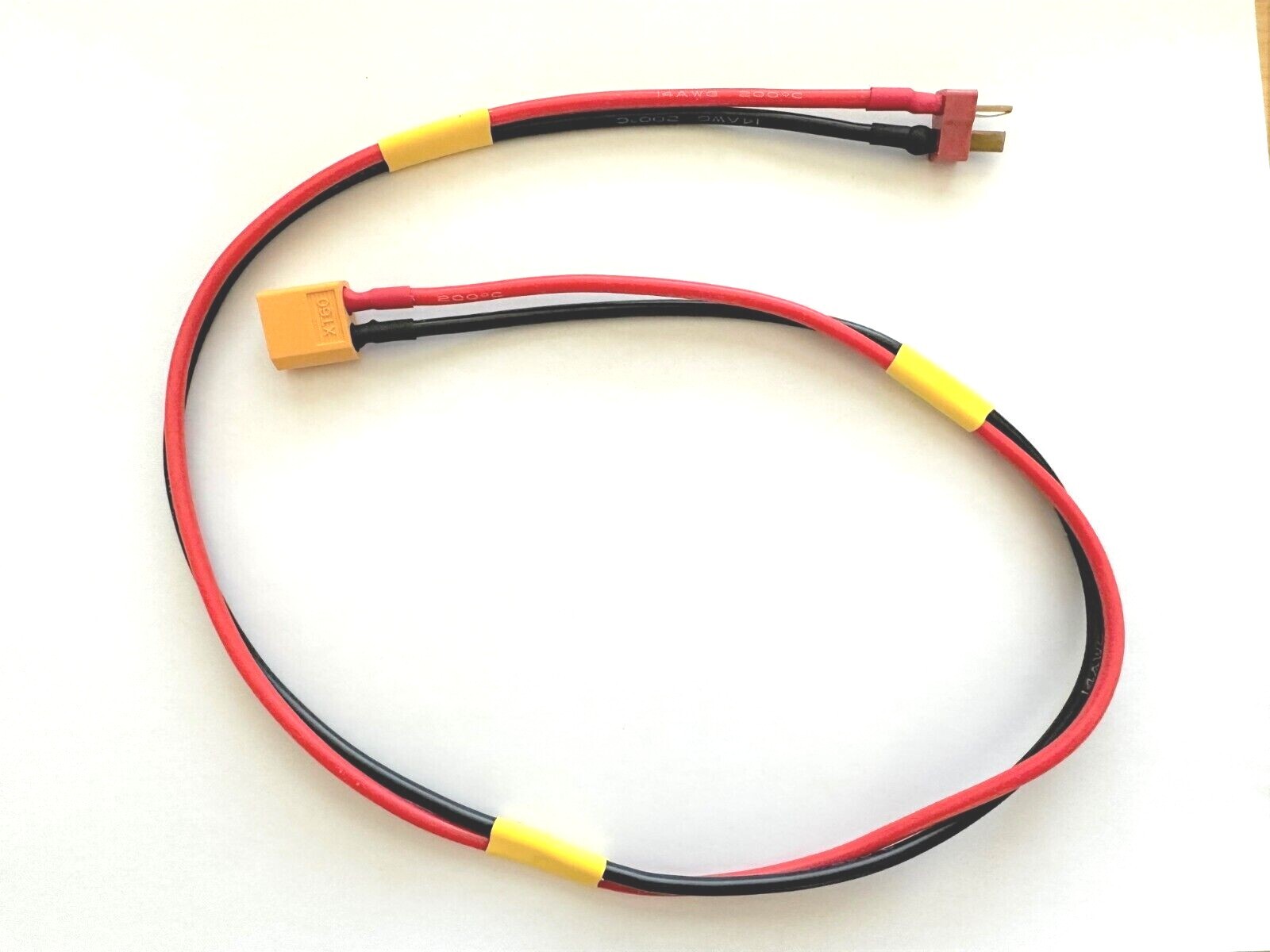 XT60 Male to Deans Male 14, 12, 10 Gauge Wire- 2, 6, 12, 18, 24 Inches Length