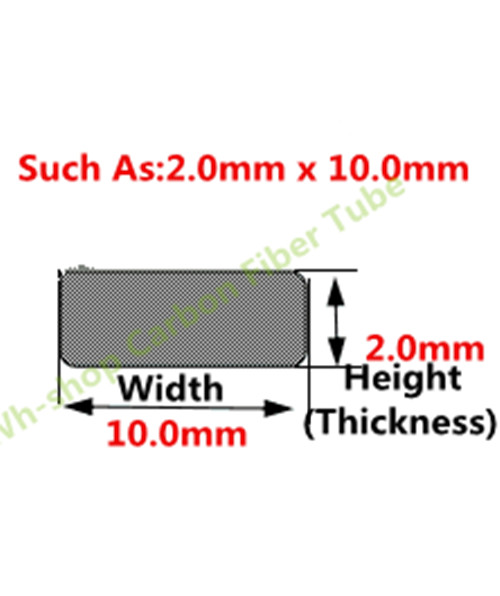 Pultruded Carbon Fiber Strip 0.5-4mm H x 3-20mm W x 500mm Length