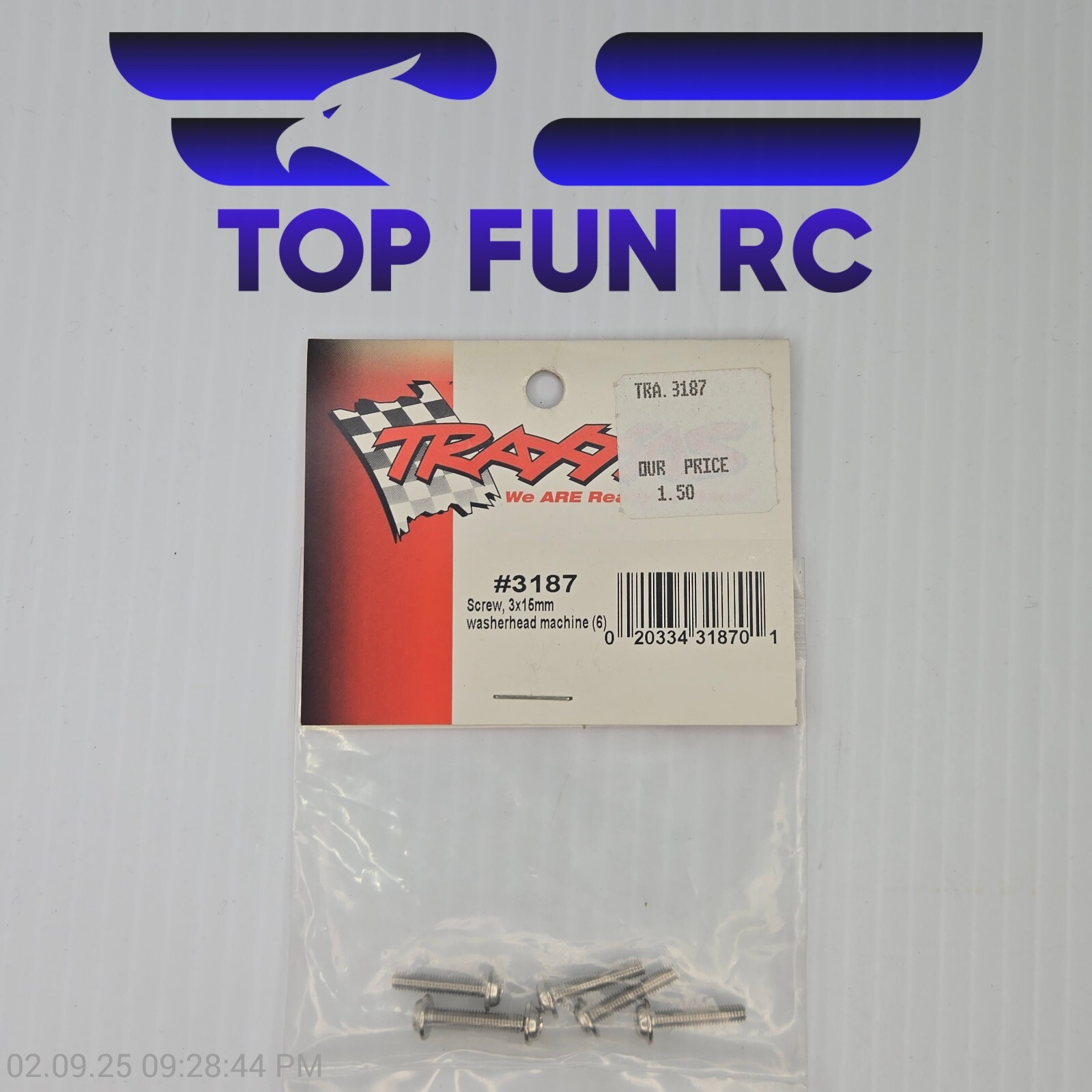Traxxas 3187 Screws, 3x15mm Washerhead Machine (6)