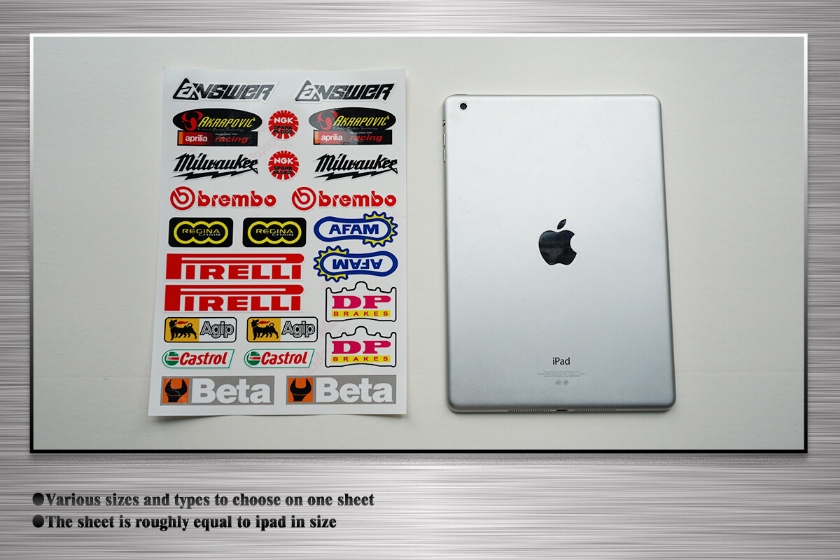Vinyl Decal Sticker Kit Deco for RC Car Drift Racing Dirt Bike Scooter Universal