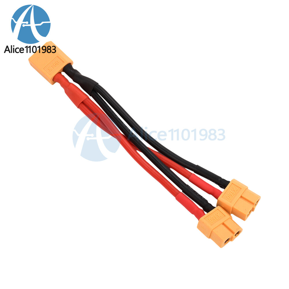 XT60 Male/Female Cable Parallel Battery Connector 4AWG Silicone Wire Y Splitter