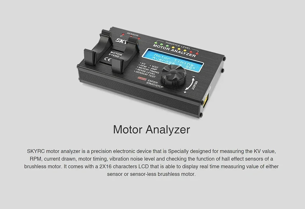 SKYRC Motor Analyzer BL Electric Brushless Motor Analyzer LCD Motor Tester