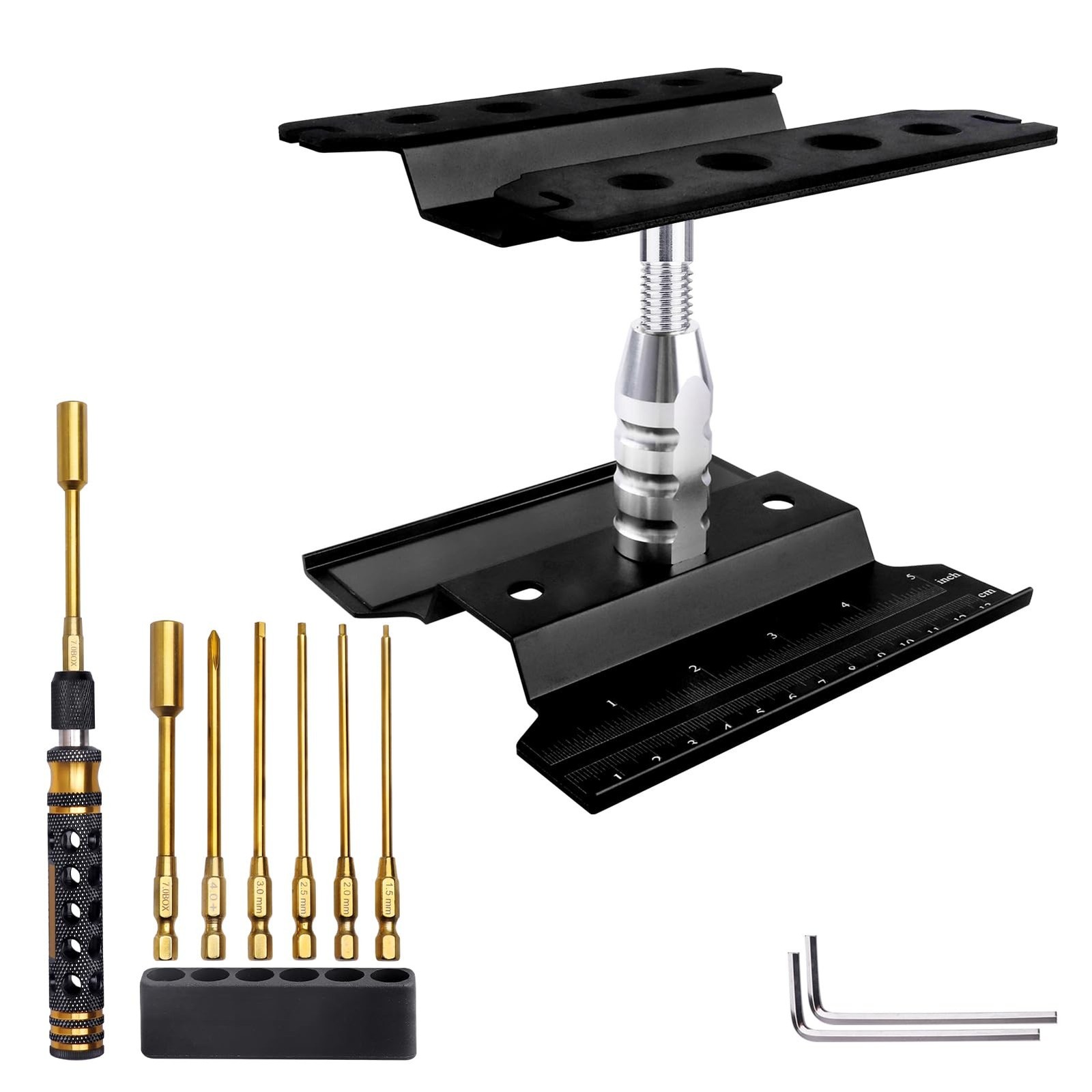 RC Hex Driver Set & RC Car Repair Work Stand Repair Tool Set 360 Degree Rotat…