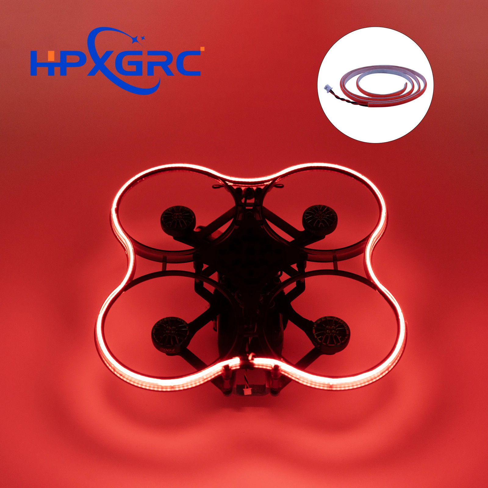 HPXGRC LED Red/Green/Pink/Blue Strip (Plug&Play) No Soldering Required for Drone