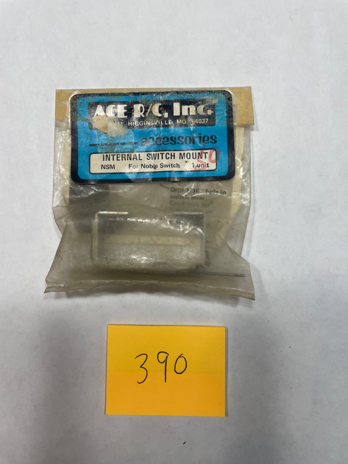 VINTAGE R/C AIRPLANE, ACE R/C INC. INTERNAL SWITCH MOUNT NSM FOR NOBLE SWITCH