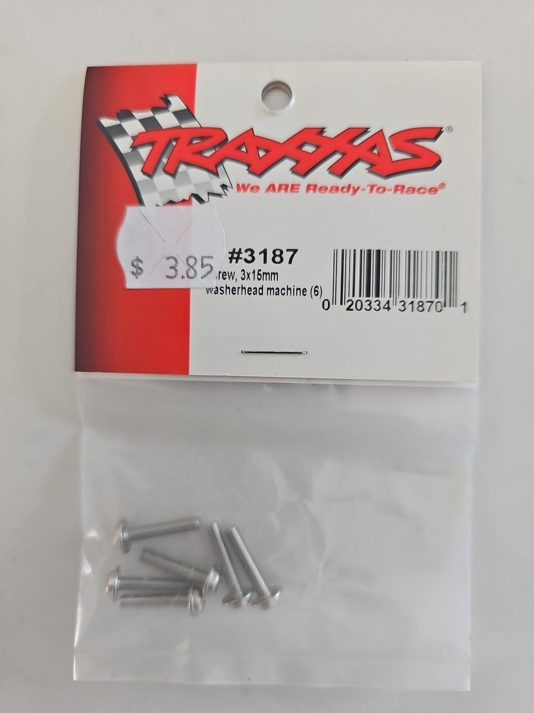 Traxxas 3187 Screws, 3x15mm washerhead machine (6)