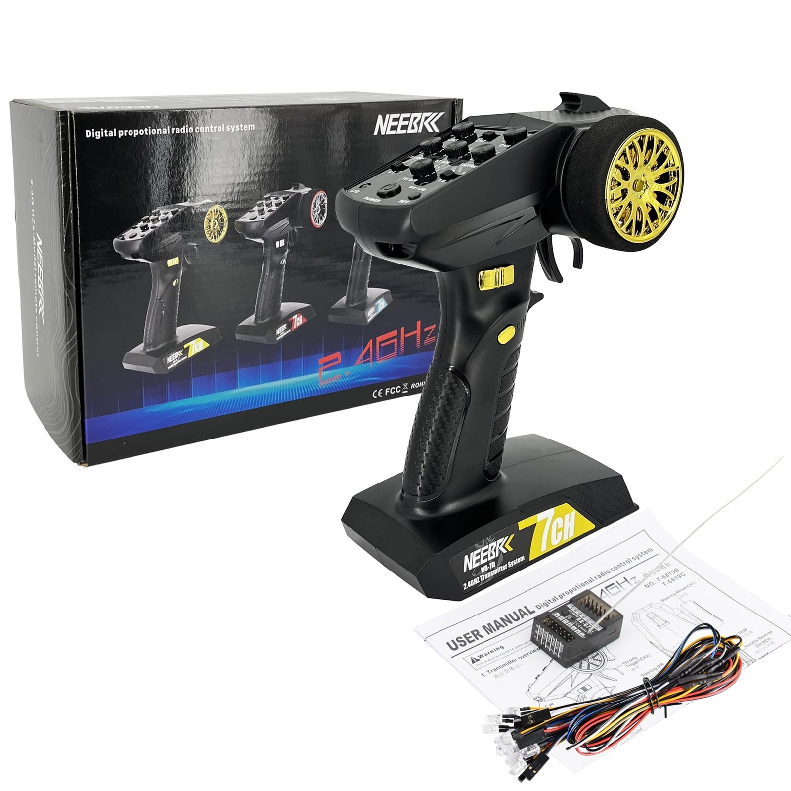 7 Channels RC Transmitter with Receiver Built-in Light Control System and 12L…