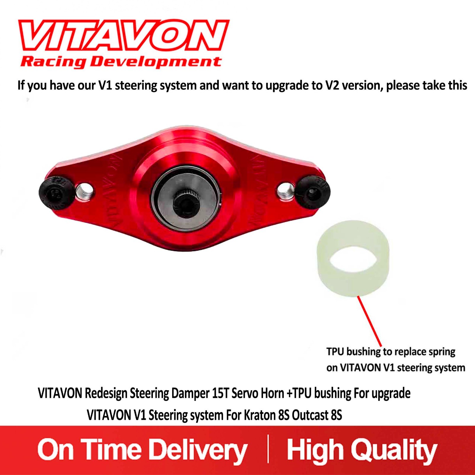 Vitavon CNC Alu7075 Steering System for Arrma Kraton 8S Outcast 8S 1/5