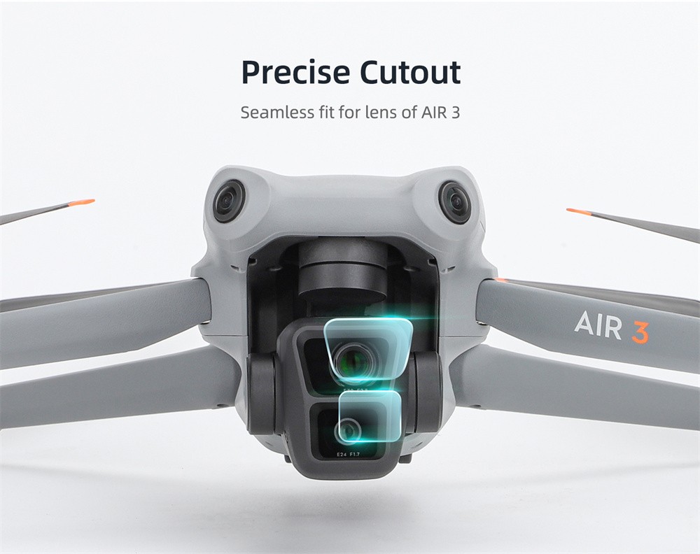 2Pcs Ultra-Slim Lens Tempered Glass Protective Film For DJI AIR 3 Lens Protector