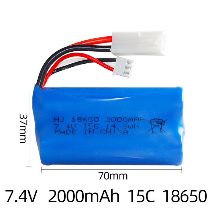 7.4V 2000mAh Li-ion Battery for RC Car Boat Plane SM/T/JST/EL/5500/Mini Tamiya