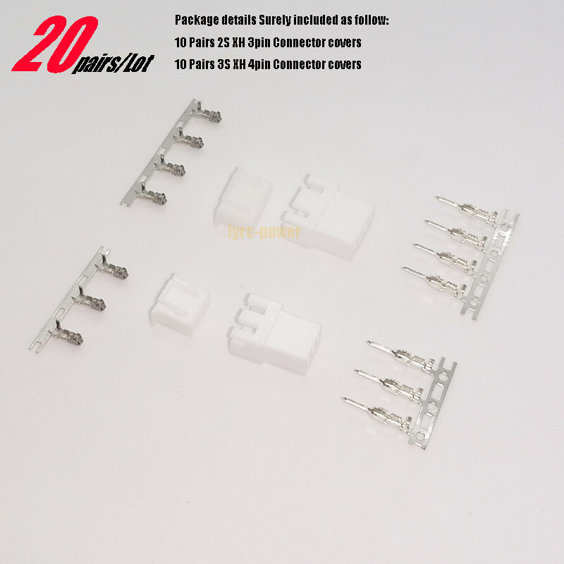 20Pairs Updated Needle House Cover XH 2.54mm 3P 4P Male Female Connector Plugs