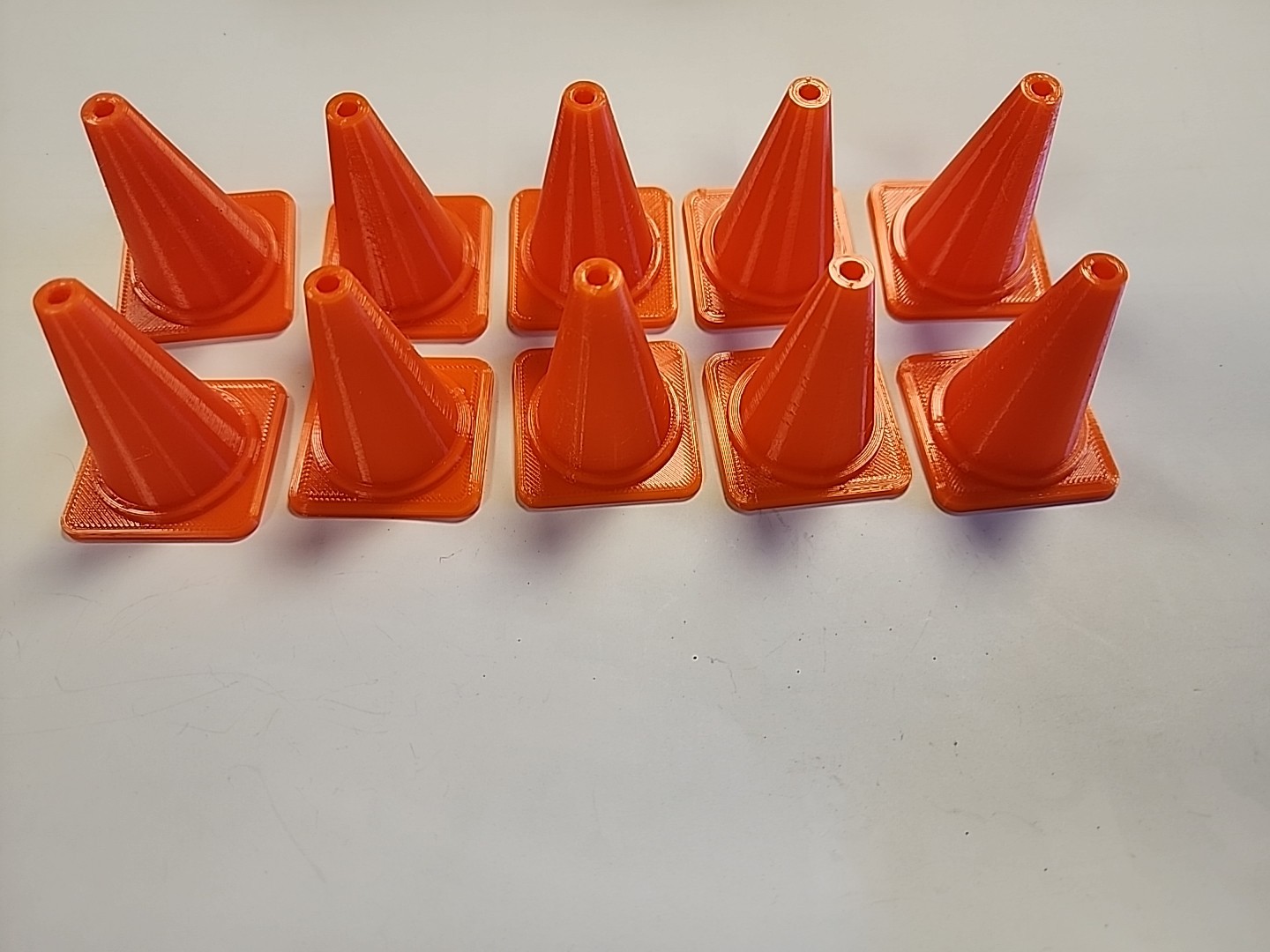 Ten (10) Orange Traffic Safety Cones for Scale RC New 3D printed 2.0 inch tall