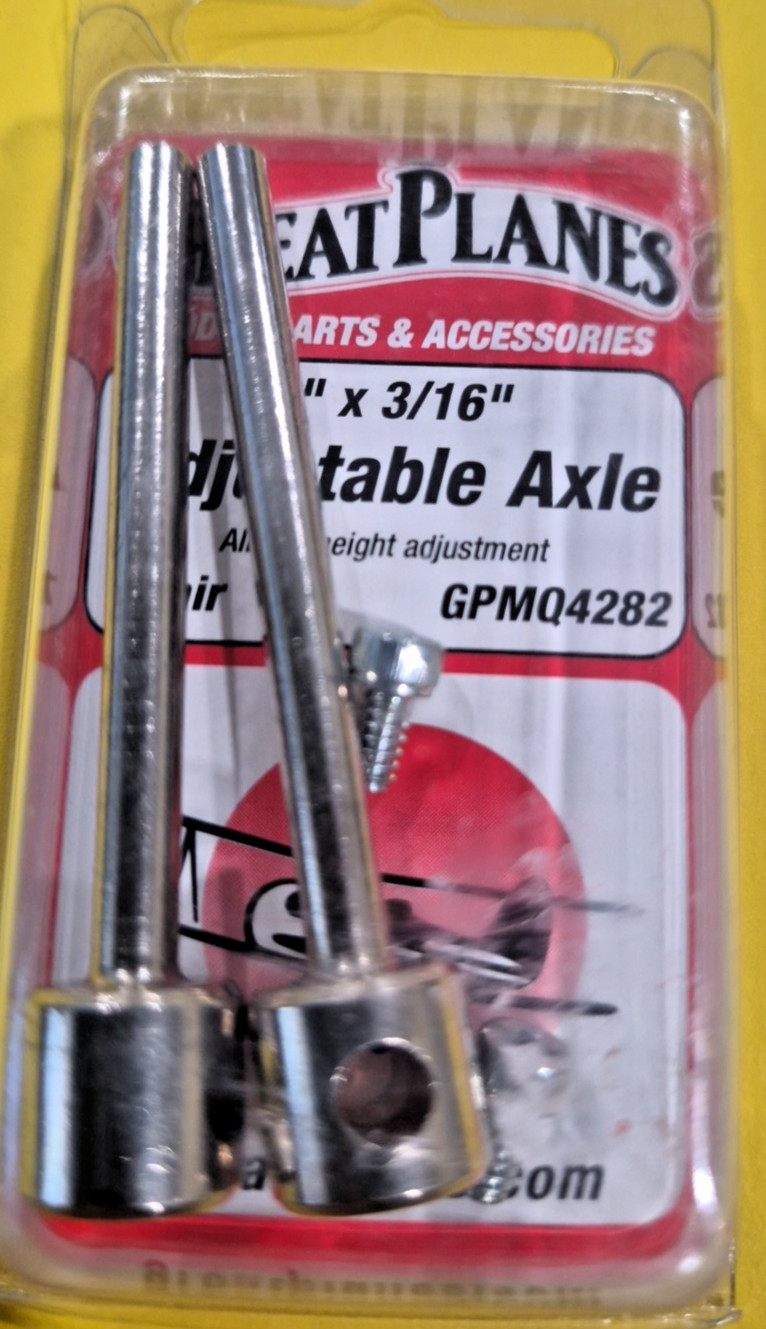 GREAT PLANES PN #GPMA4282~NIP!~ 2″ x 3/16″ Adjustable Axle