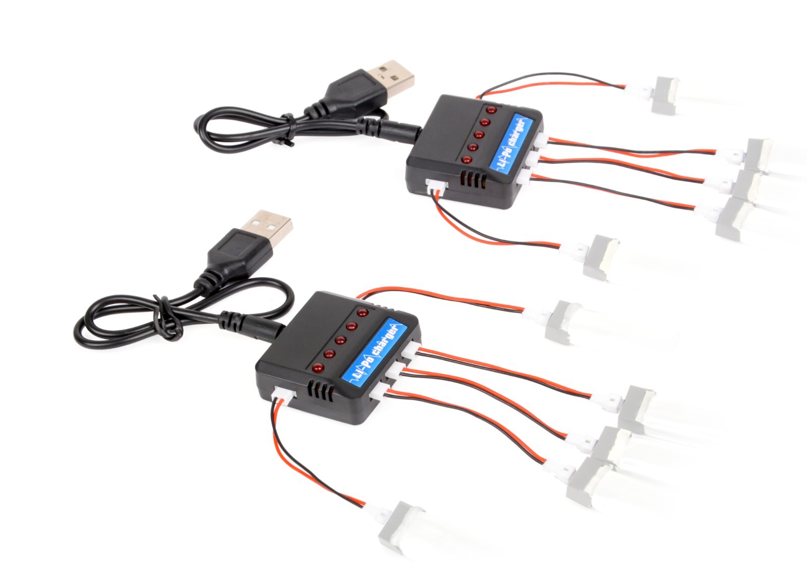 2pk 5 Port Parallel USB Multiple Charger for E-flite 1S 3.7v Li-Po Battery