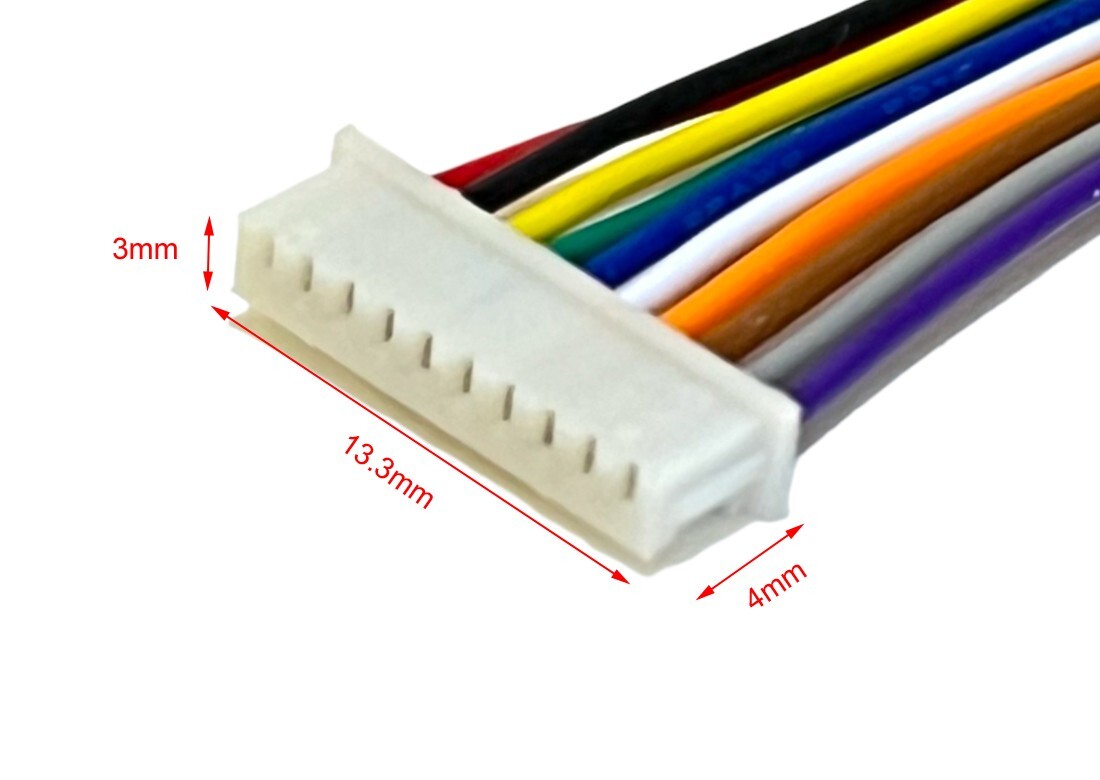 10Pin 1.25mm mini connector housing 15cm wire fr RC Toy Receiver PCB Board 15set