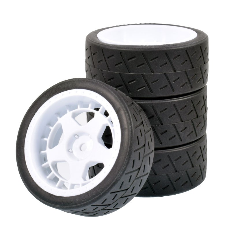 1/10 Onroad Touring Rc Car Wheels & Rubber Tires Set for Tamiya HSP HPI MST FW06