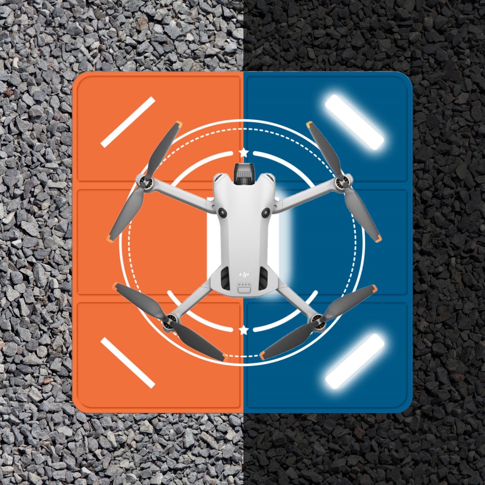 Nighttime Reflective Drone Landing Pad Double Sided Fast-Fold Helipad Waterproof