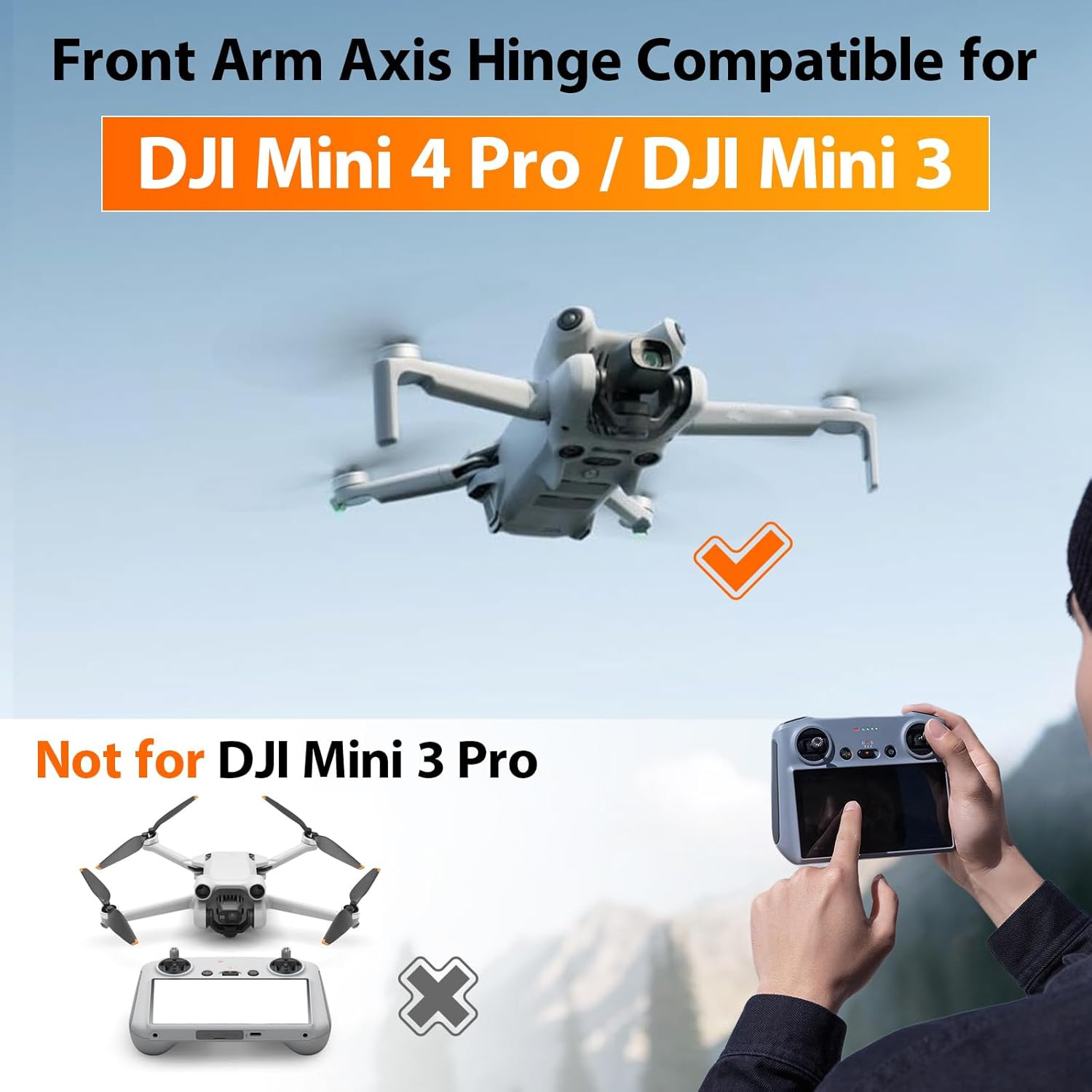 2Pcs Front Arm Axis Replacement for DJI Mini 4 Pro/Mini 3 Front Arm Shaft