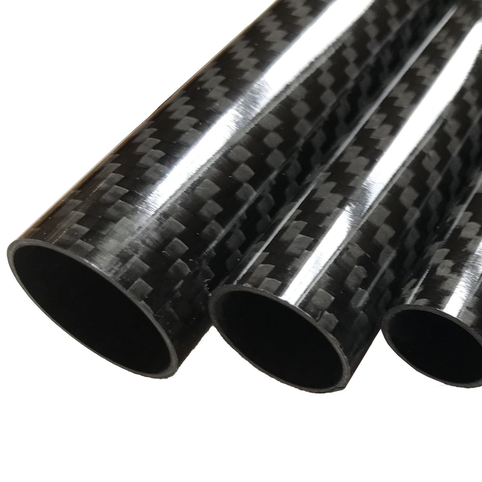 (1) Carbon Fiber Tube – 20mm x 18mm x 500mm – 3K Twill High Gloss – (1) Tube