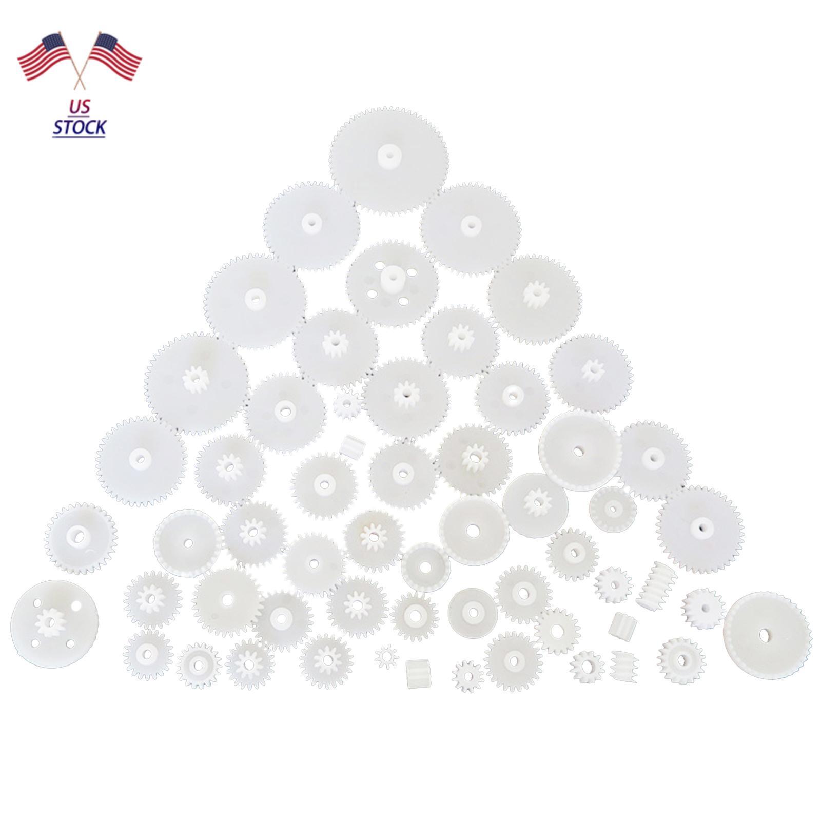 58 Sizes Plastic Gears Toy Motor Crown Gear Set for DIY RC Car Robot Part
