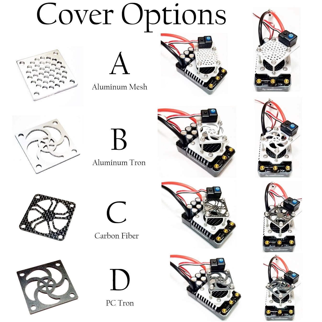 RCP Xtreme Cool ESC Max 5 G1, G2, or G2 Plus 40mm Fan Kits You Supply the Fan