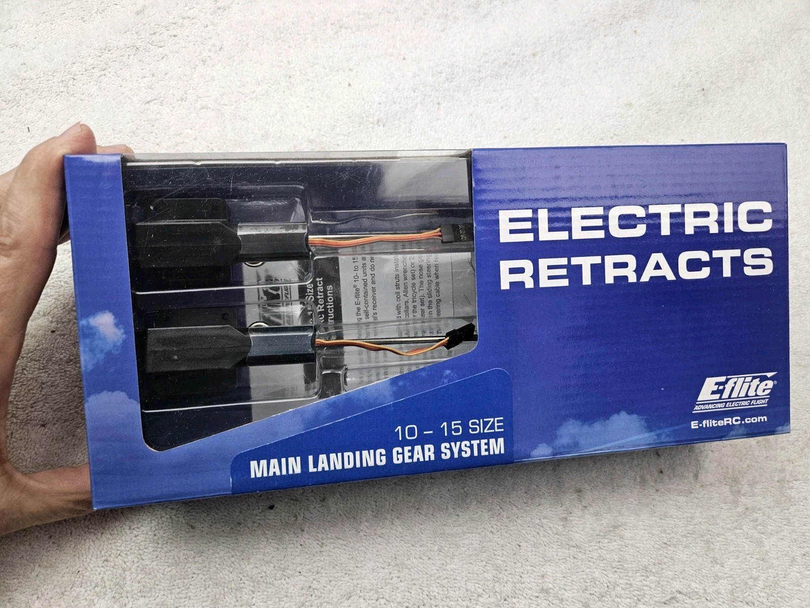 E-FLITE EFLG100 MAIN LANDING GEAR SIZE 10-15 NEW IN OPEN BOX ELECTRIC RETRACTS