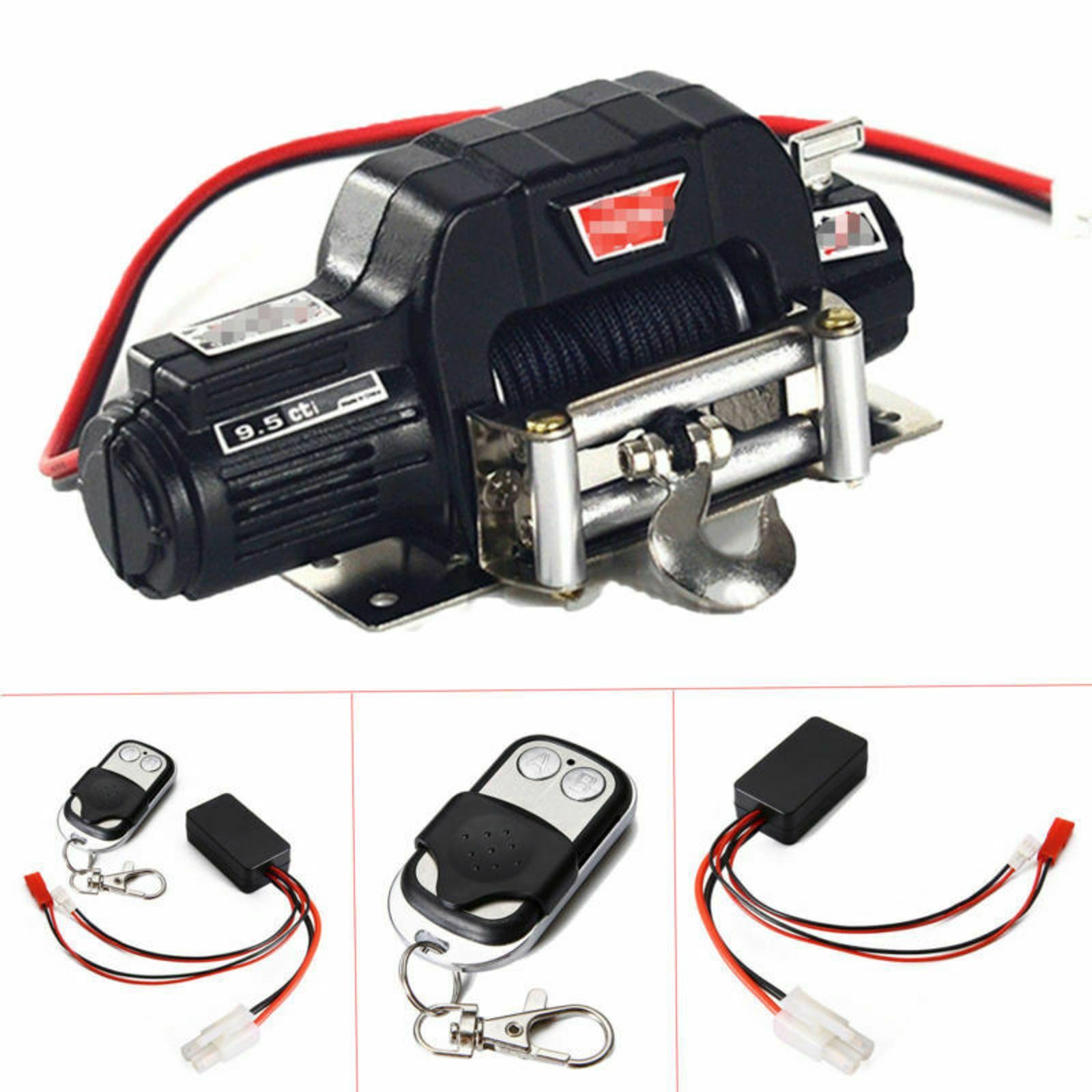 “Warn” 9.5cti Winch+Remote Control Receiver Kit For RC Car 1:10 SCX10 Crawler