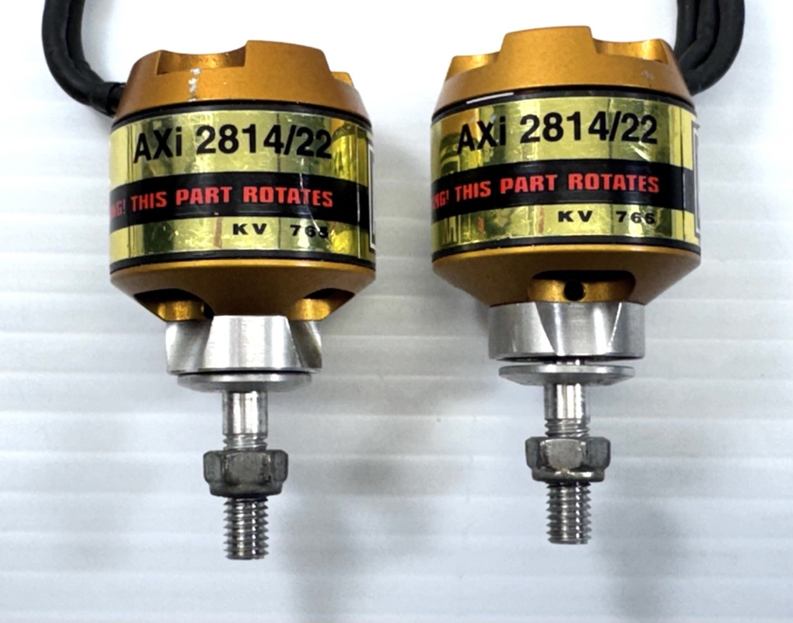 Lot of (2) AXI 2814/22 765Kv Gold Line Brushless Outrunner Motors Bench Ran Only